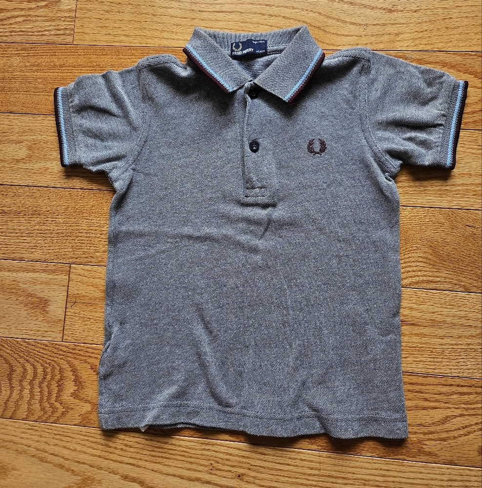 Fred Perry Gray Polo Shirt for Kids